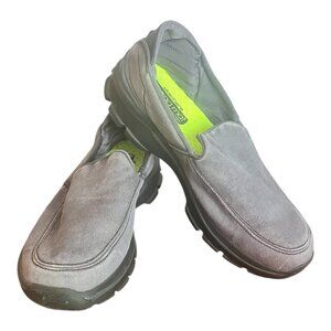 Skechers Goga Mat Technology Gray Slip-On Shoes Size 8.5 Lightweight